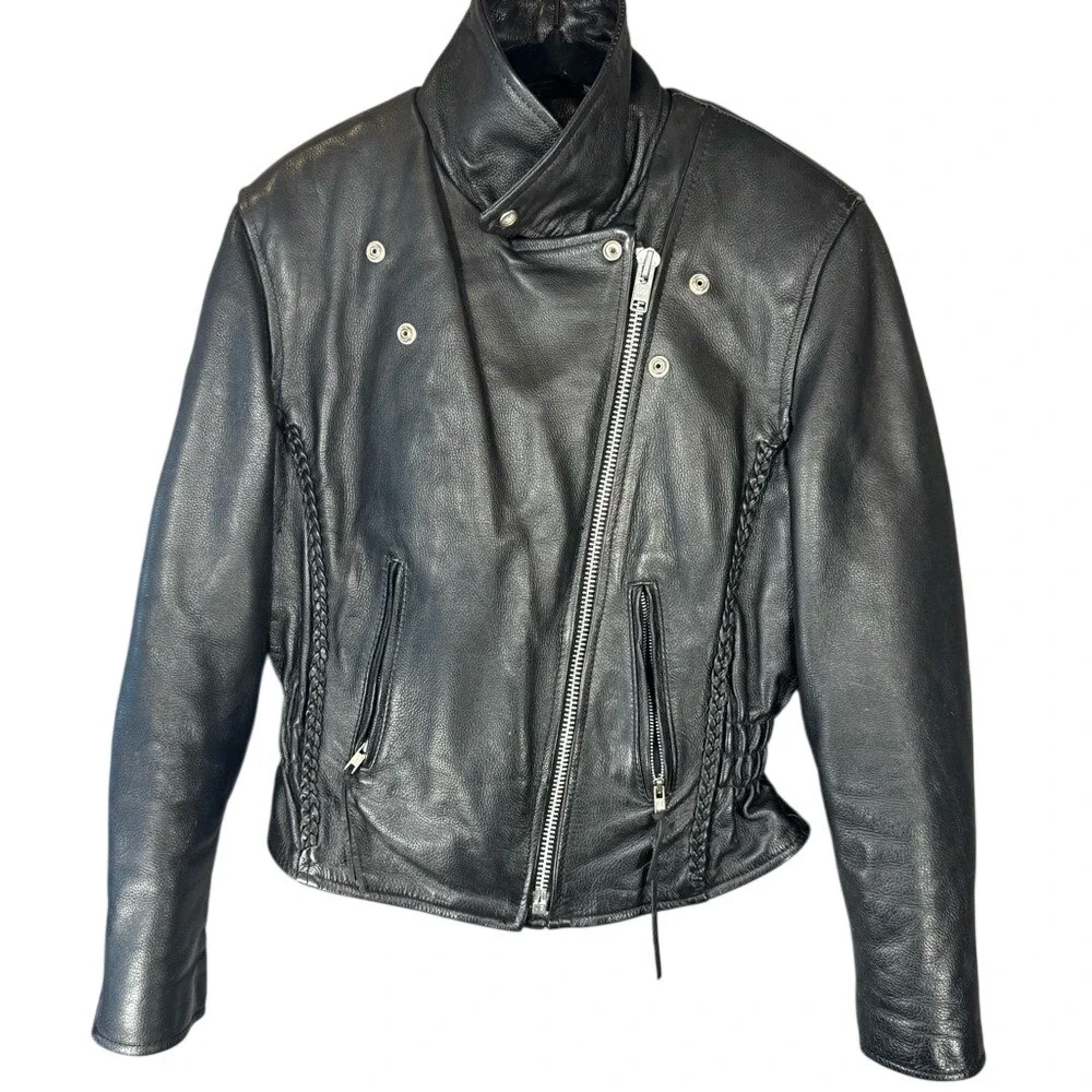 Vintage Antelope Creek Classic Black Biker Jacket Y2K Archive Biker Moto Men's M